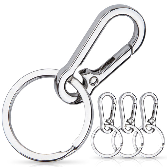 4 Piece Key Rings with small Carabiners