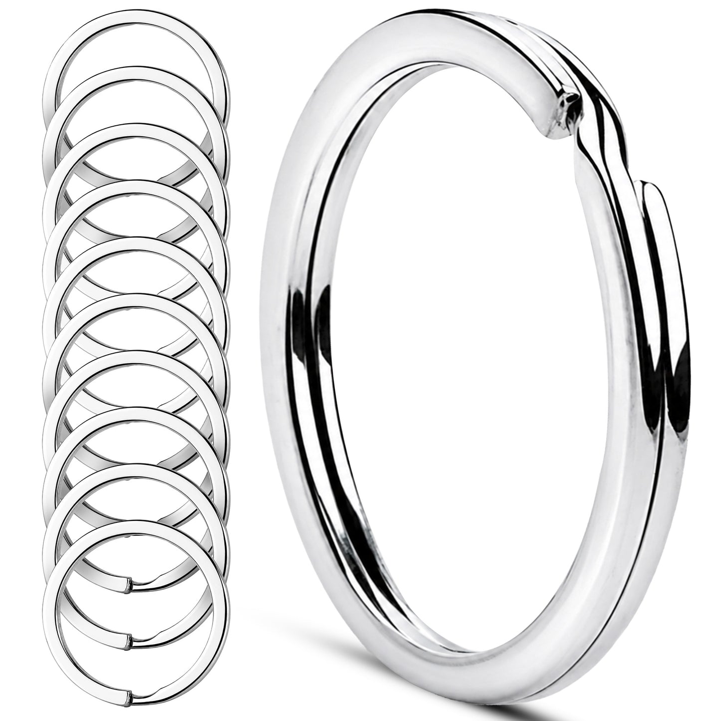 CREST Surgical Grade Key Rings — 316L Split Ring Keychain Rings, 1.18 in / 30mm