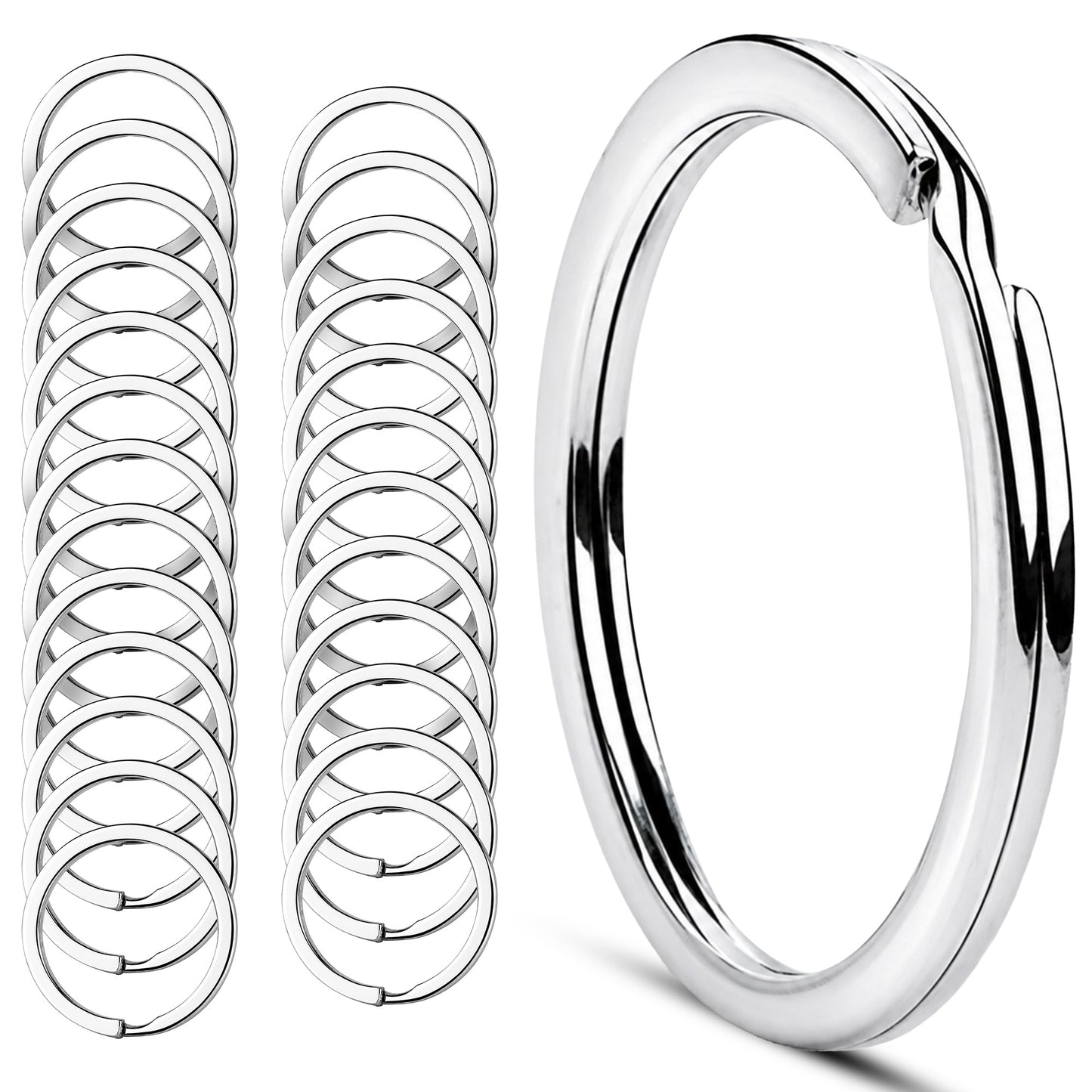 CREST Surgical Grade Key Rings — 316L Split Ring Keychain Rings, 1.18 in / 30mm