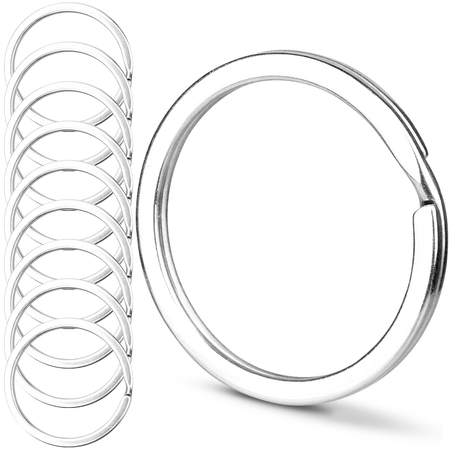 CREST Marine Grade Key Rings — 316L Split Ring Keychain Rings, 1.25 in / 32mm