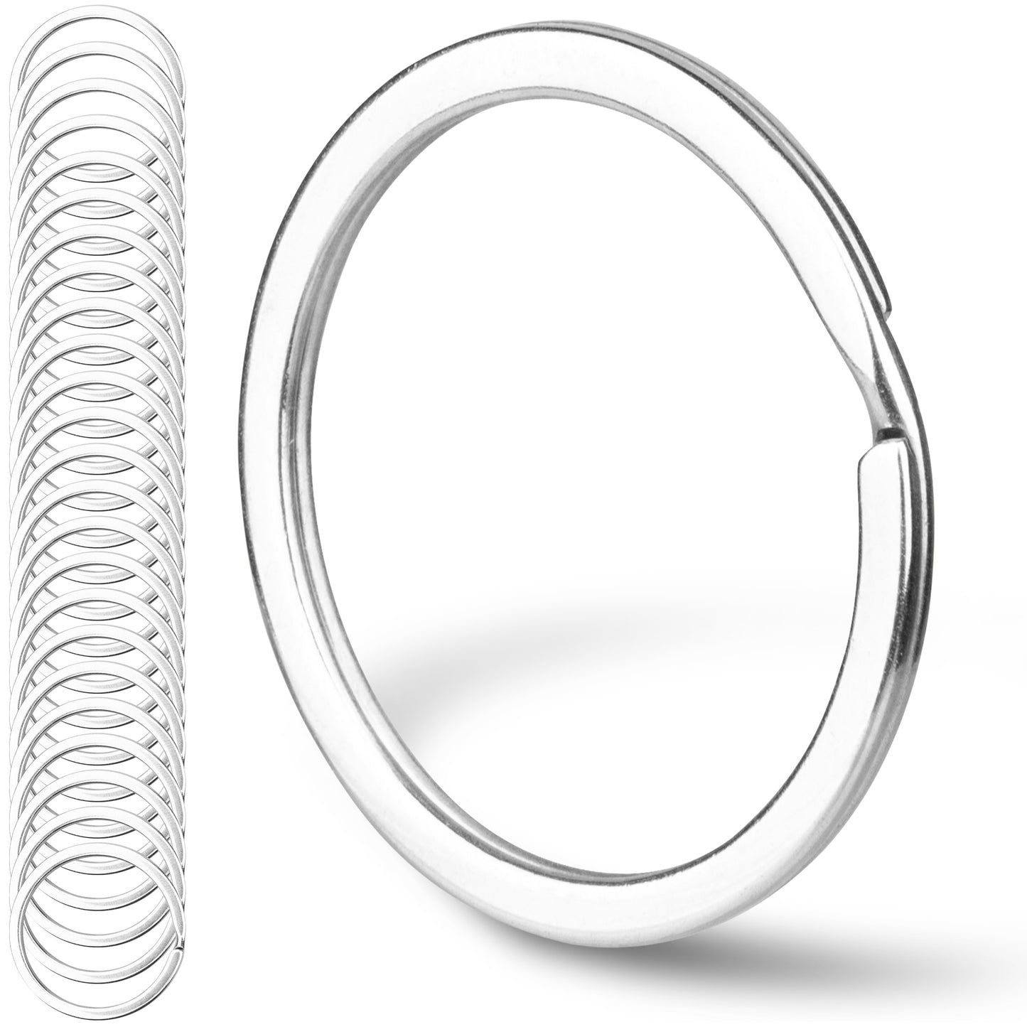 CREST Marine Grade Key Rings — 316L Split Ring Keychain Rings, 1.25 in / 32mm