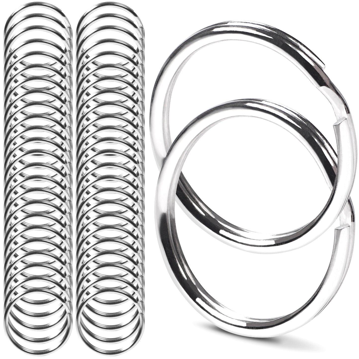 CREST Marine Grade Key Rings — 316L Split Ring Keychain Rings, 1 in / 25mm