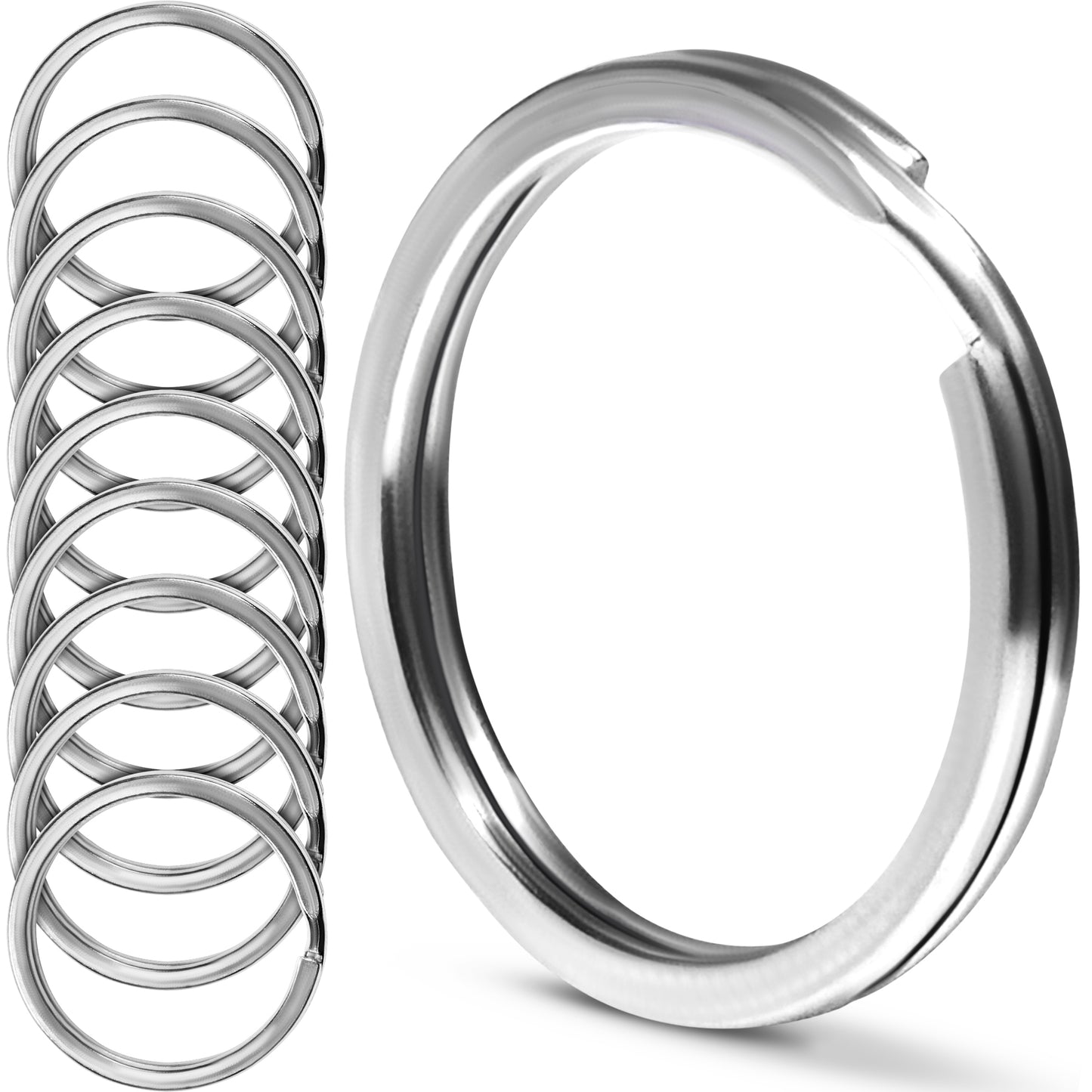 CREST Marine Grade Key Rings — 316L Split Ring Keychain Rings, 1 in / 25mm